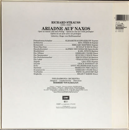 Richard Strauss, Elisabeth Schwarzkopf, Rita Streich, Irmgard Seefried, Rudolf Schock, Hermann Prey, Philharmonia Orchestra, Herbert von Karajan : Ariadne Auf Naxos (2xLP, Album, Mono, RE, RM, DMM + Box)
