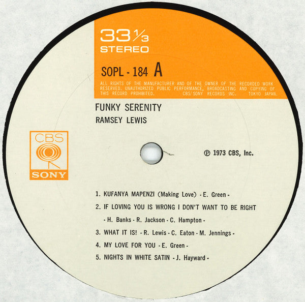 Ramsey Lewis : Funky Serenity (LP, Album, RE)