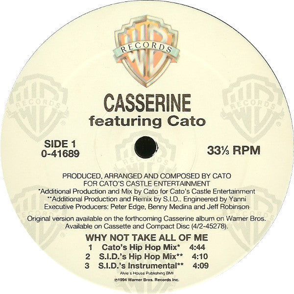 Casserine Featuring Cato (2) : Why Not Take All Of Me (12", Maxi)