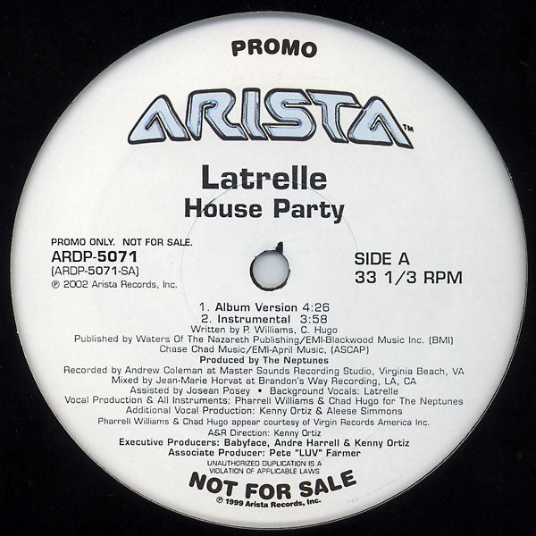 Latrelle* : House Party (12", Promo)