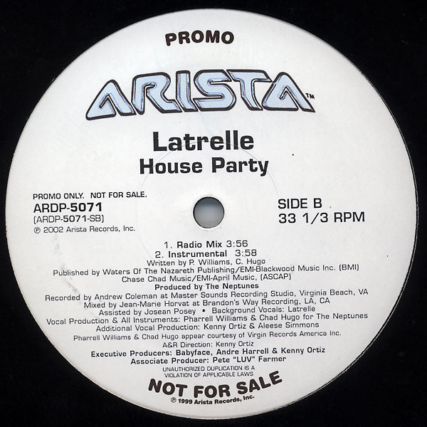 Latrelle* : House Party (12", Promo)