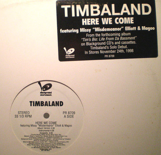 Timbaland Featuring Missy Elliott & Magoo (3) : Here We Come (12", Promo)