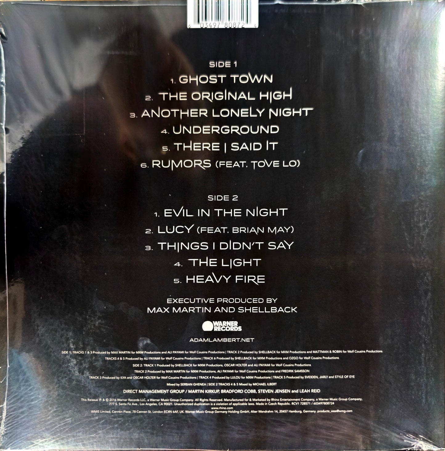 Adam Lambert – The Original High (European Clear Vinyl LP)