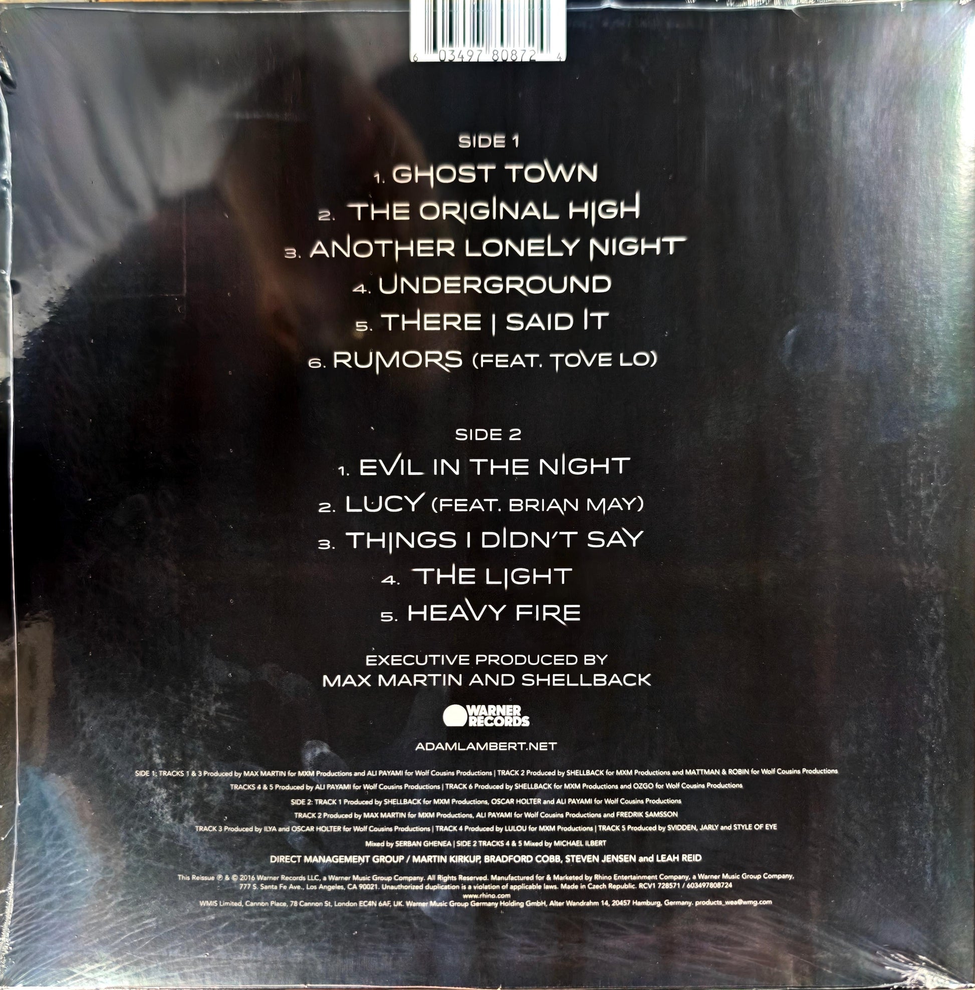 Adam Lambert – The Original High (European Clear Vinyl LP)