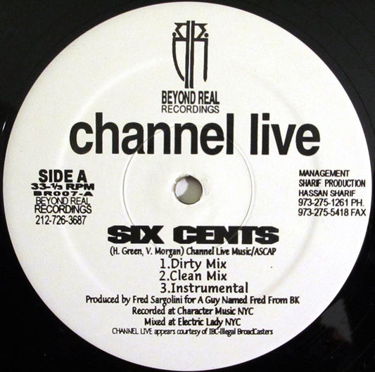 Channel Live : Six Cents / Live 4 Hip Hop (12")