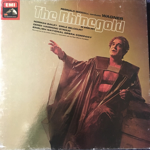 Reginald Goodall Conducts Richard Wagner / Norman Bailey  •  Emile Belcourt / Derek Hammond-Stroud / The English National Opera Orchestra : The Rhinegold (In English) (4xLP, Album, Quad + Box)
