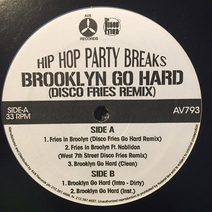 Disco Fries / Jay-Z : Hip Hop Party Breaks - Brooklyn Go Hard (Disco Fries Remix) (12", Single)