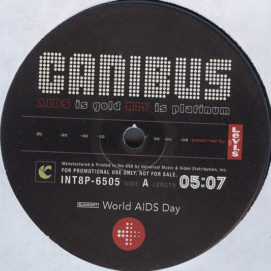 Canibus : AIDS Is Gold HIV Is Platinum (12", Single, Promo)