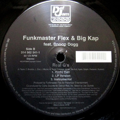 Funkmaster Flex & Big Kap : We In Here / Real G's (12")