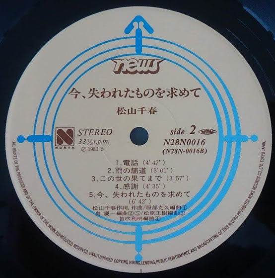 松山千春* : 今、失われたものを求めて (LP, Album)