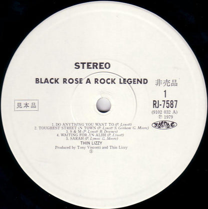 Thin Lizzy : Black Rose (A Rock Legend) (LP, Album, Promo)