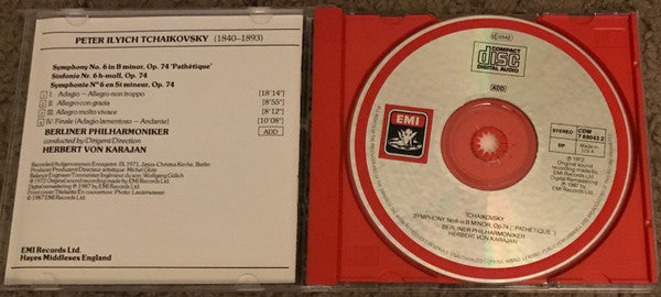 Berliner Philharmoniker · Herbert von Karajan : Tchaikovsky / Symphony No. 6 / Pathétique« (CD, Album)