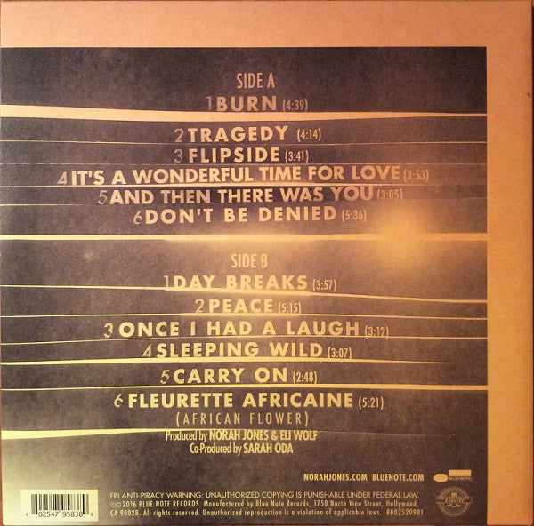 Norah Jones : Day Breaks (LP, Album, Ora)