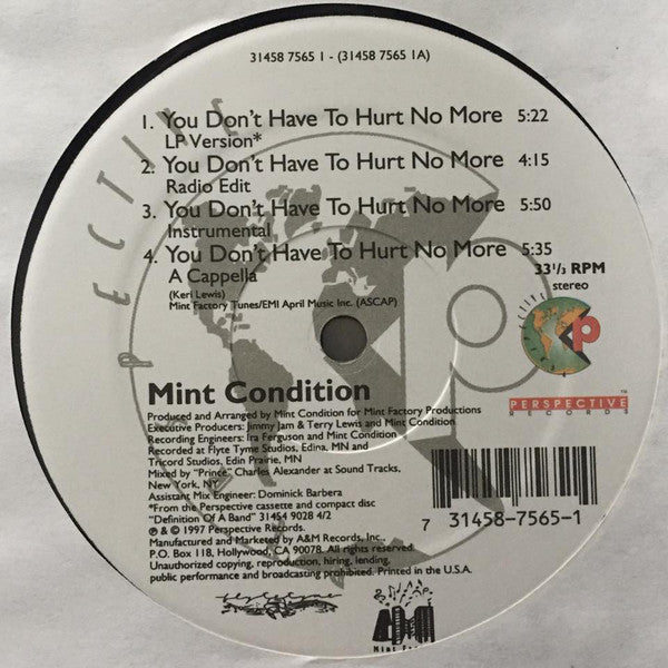 Mint Condition : You Don't Have To Hurt No More / Change Your Mind (12")