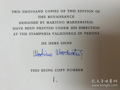 Walter Pater — The Renaissance, Signed LEC Edition No. 1/2000