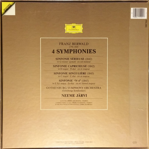 Franz Berwald, Göteborgs Symfoniker, Neeme Järvi : 4 Symphonies (2xLP + Box)
