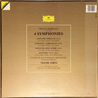 Franz Berwald, Göteborgs Symfoniker, Neeme Järvi : 4 Symphonies (2xLP + Box)