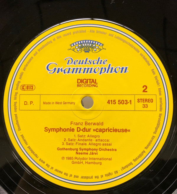 Franz Berwald, Göteborgs Symfoniker, Neeme Järvi : 4 Symphonies (2xLP + Box)