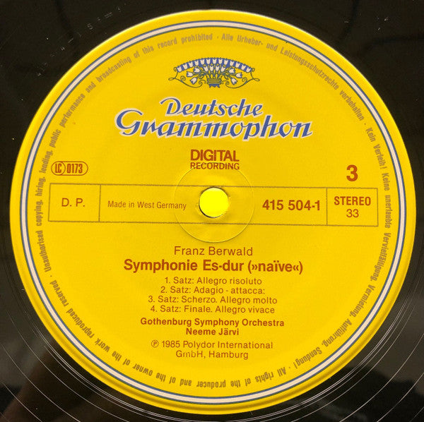 Franz Berwald, Göteborgs Symfoniker, Neeme Järvi : 4 Symphonies (2xLP + Box)