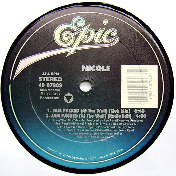Nicole* : Jam Packed (At The Wall) (12")