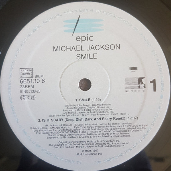 Michael Jackson : Smile (12", Single)