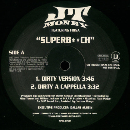 JT Money : Superb**ch (12", Promo)