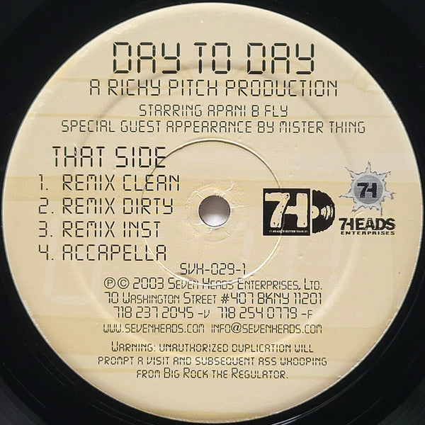 Richy Pitch Starring Apani B. Fly – Day To Day – edition reference image