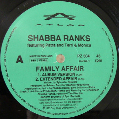 Shabba Ranks Featuring Patra & Terri & Monica – Family Affair – edition reference image