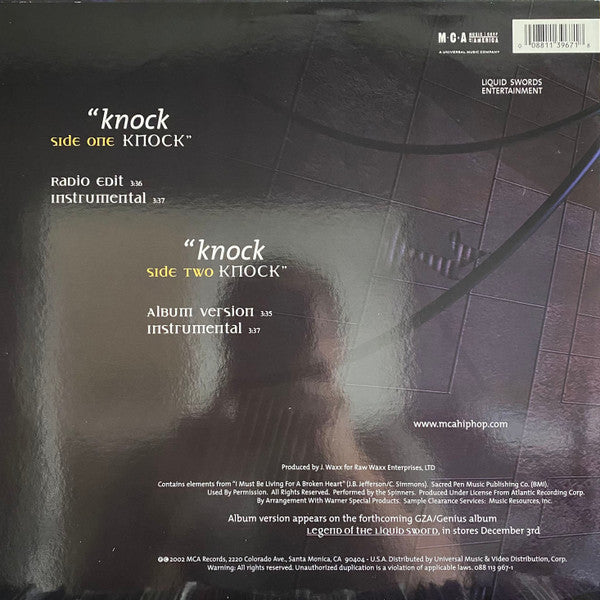GZA / The Genius – Knock Knock – edition reference image