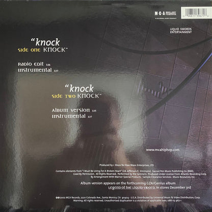 GZA / The Genius – Knock Knock – edition reference image