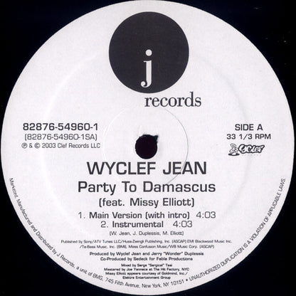 Wyclef Jean Feat. Missy Elliott – Party To Damascus – edition reference image
