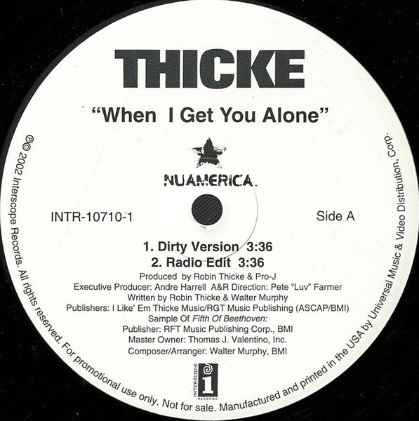 Robin Thicke – When I Get You Alone – edition reference image