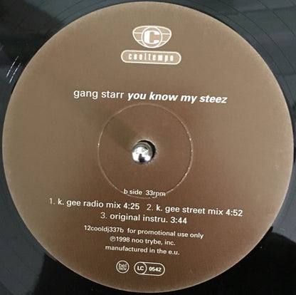 Gang Starr – You Know My Steez (UK Remixes) – edition reference image