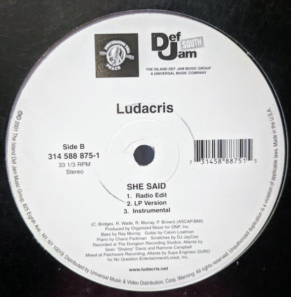 Ludacris – Saturday (Oooh! Ooooh!) / She Said – edition reference image
