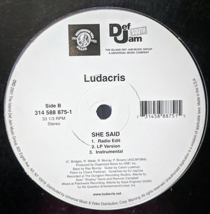 Ludacris – Saturday (Oooh! Ooooh!) / She Said – edition reference image