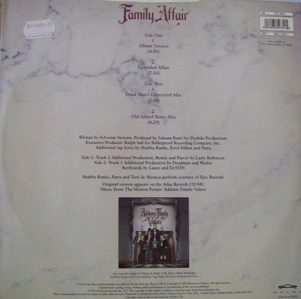 Shabba Ranks Featuring Patra & Terri & Monica – Family Affair – edition reference image