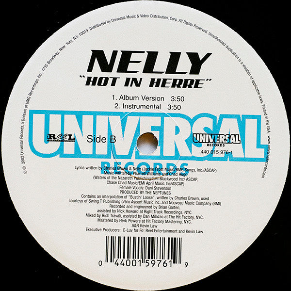 Nelly – Hot In Herre – edition reference image