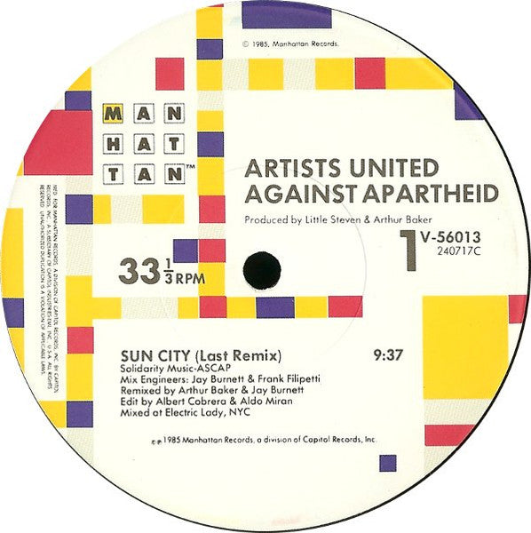 Artists United Against Apartheid – Sun City – edition reference image