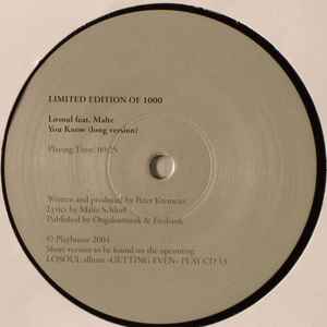 LoSoul Feat. Malte* - You Know (12", S/Sided, Ltd)