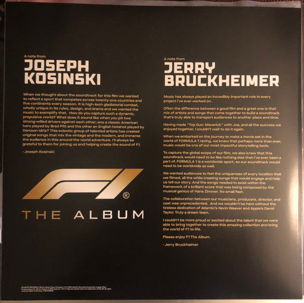 Various – F1 The Album (Music From F1 The Movie) – Gold Vinyl (LP)