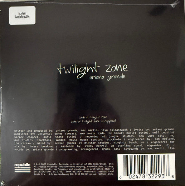 Ariana Grande – Twilight Zone – Clear Vinyl (7")