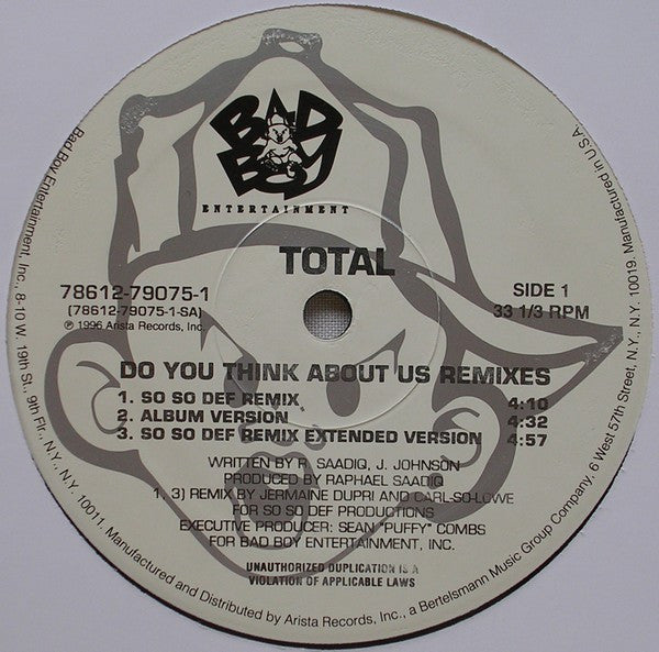 Total – Do You Think About Us & When Boy Meets Girl (Remixes) – edition reference image