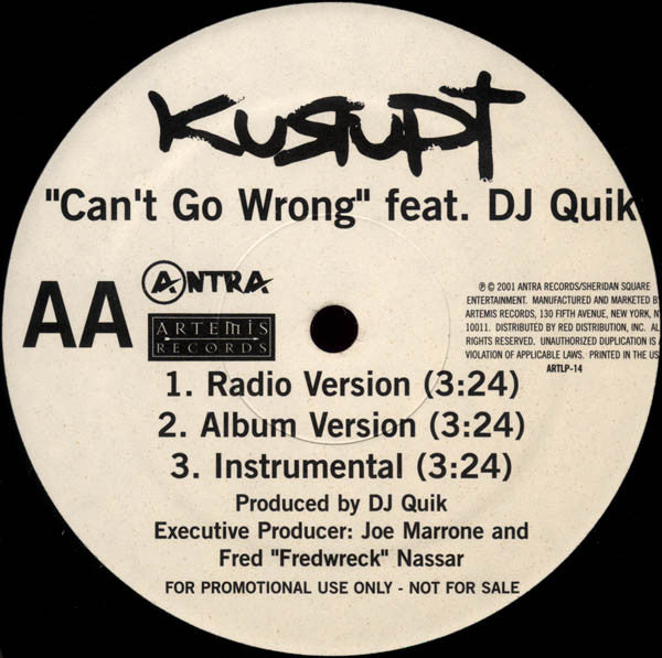 Kurupt – Sunshine / Can't Go Wrong – edition reference image