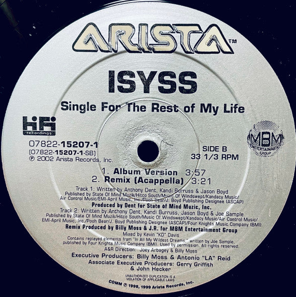 Isyss – Single For The Rest Of My Life (Remix) – edition reference image