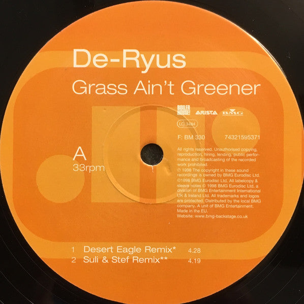 De-Ryus – Grass Ain't Greener – edition reference image