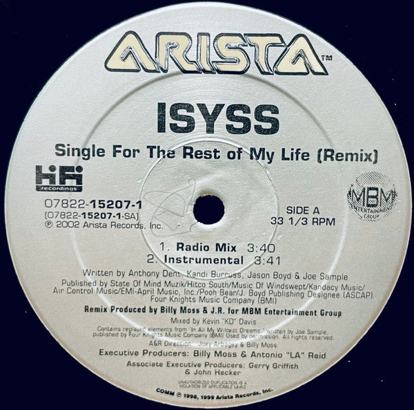 Isyss – Single For The Rest Of My Life (Remix) – edition reference image