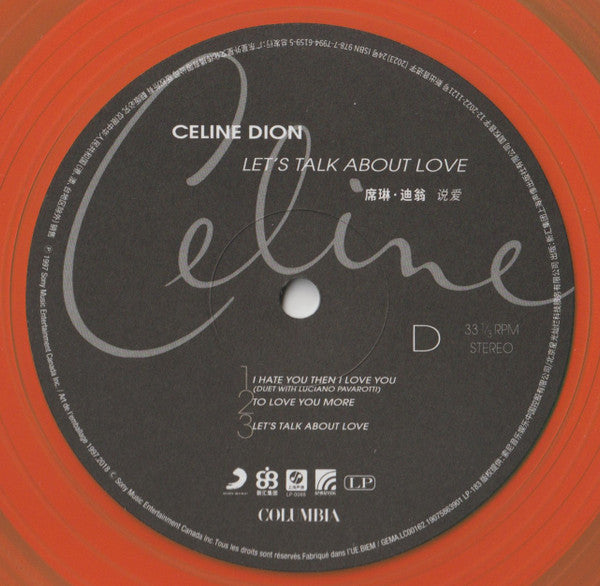 Celine Dion = 席琳・迪翁 – Let's Talk About Love = 說愛（中國限量橙色 2LP） — image 20