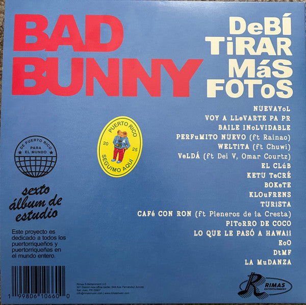 Bad Bunny – Debí Tirar Más Fotos – 2×LP · Reissue · White · United Pressing – Mint (M) – image 2