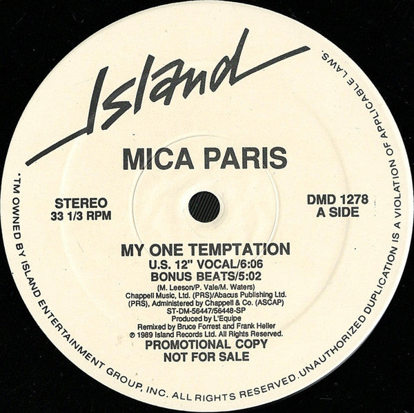 Mica Paris – My One Temptation – edition reference image