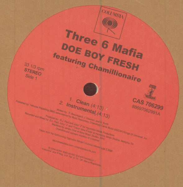 Three 6 Mafia featuring Chamillionaire – Doe Boy Fresh – edition reference image